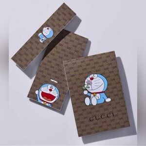 NEW Gucci Doraemon Collaboration 3 Piece Notepad Stationary Desk Set